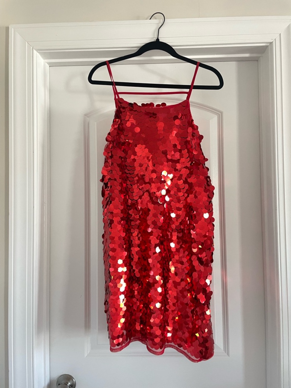Topshop Red Sequin Mini Dress